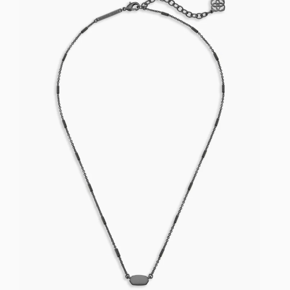 Kendra Scott Fern Pendant Necklace In Gunmetal